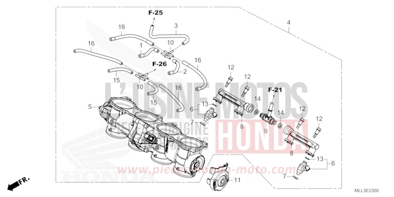 THROTTLE BODY for CB1000F "Big One" MAT BALLISTIC BLACK METALLIC (NHA86) from 2025